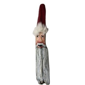 Wooden Santa Claus FOLK ART Christmas RUSTIC Wall Hanging Decor Handpainted 13"